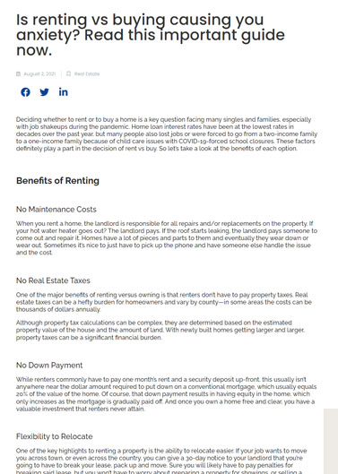 Is renting vs buying